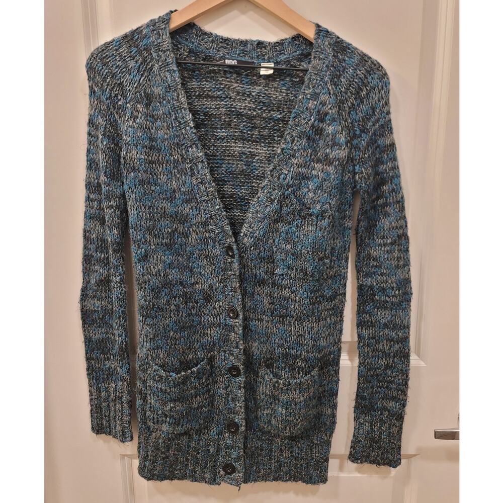 BDG Blue Marled Knit Button front cardigan